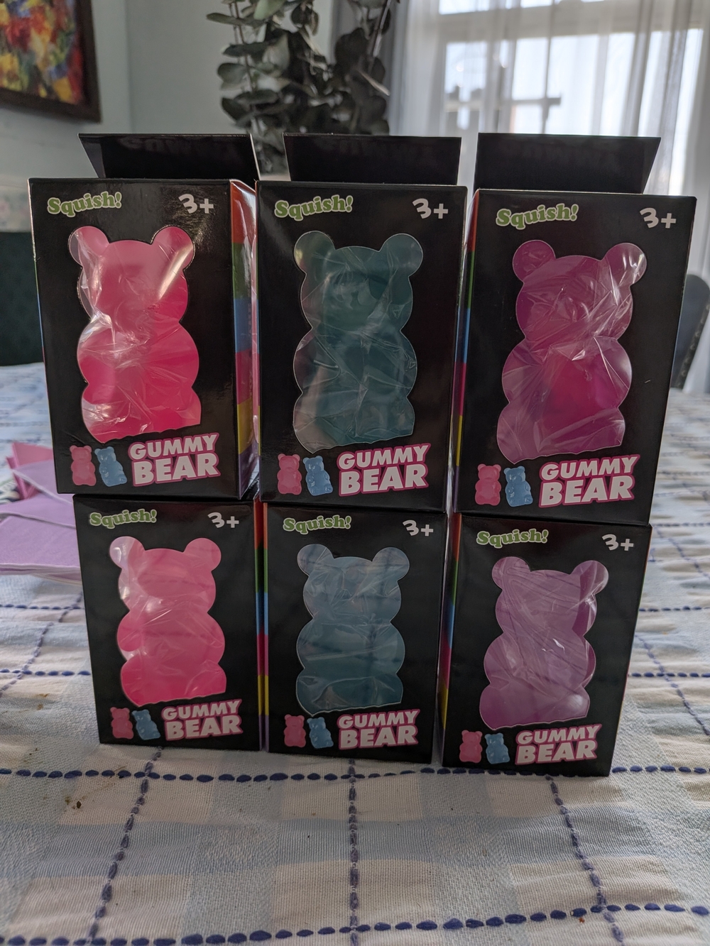 Squishy Gummy Bear Toy - Pink,Blue OR Purple  $10 Each.